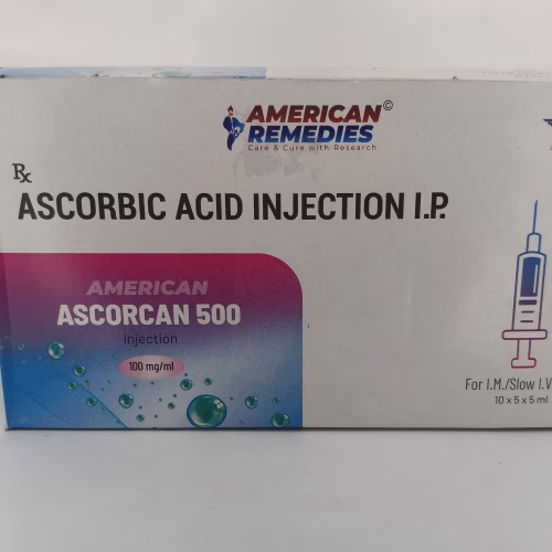 AMERICAN ASCORCAN 500 INJECTION - 10 AMPOULES OF 5ML