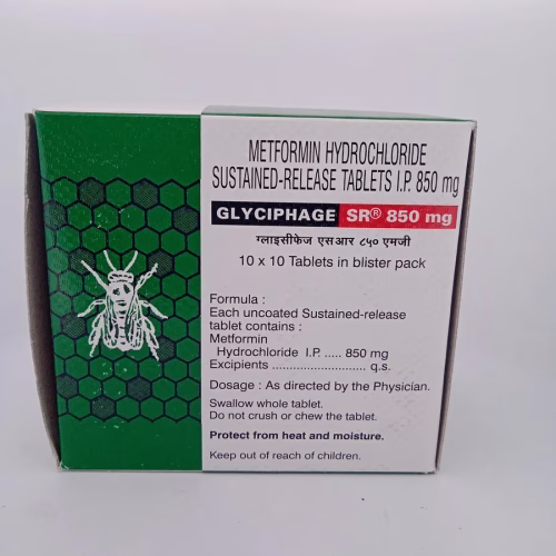GLYCIPHAGE SR 850 MG - 10 TABLETS